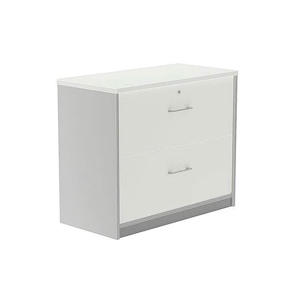 Armario Rocada Con Dos Cajones Serie Store 78X90X45 Cm Acabado Ab04 Aluminio/Blanco