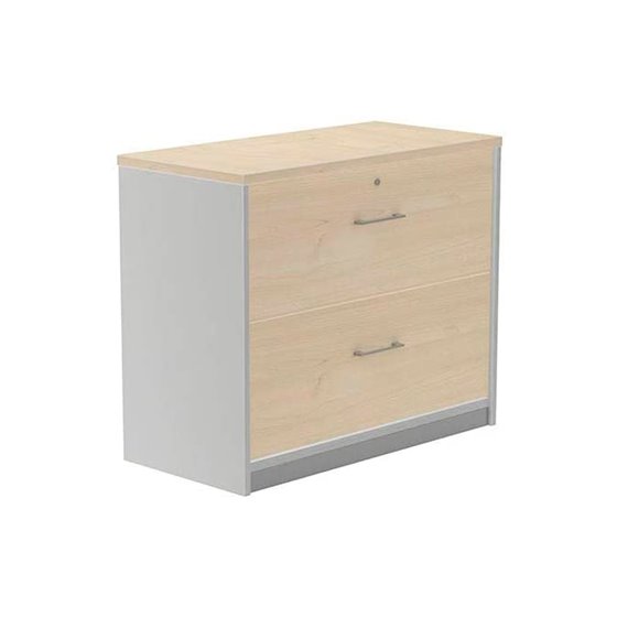 Armario Rocada Con Dos Cajones Serie Store 78X90X45 Cm Acabado Ab01 Aluminio/Haya