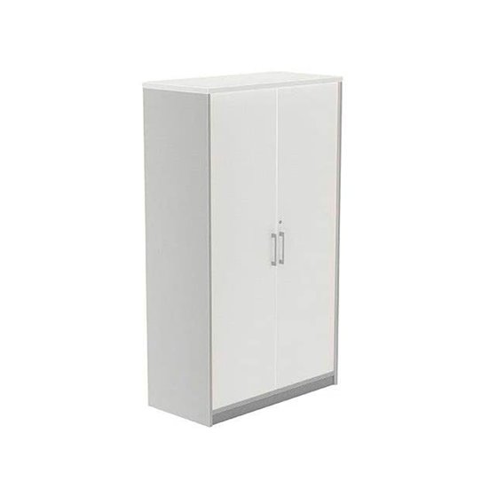 Armario Rocada Con Cuatro Estantes Y Dos Puertas Serie Store 156X90X45 Cm Acabado Ab04 Aluminio/Blanco