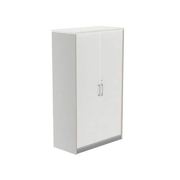 Armario Rocada Con Cuatro Estantes Y Dos Puertas Serie Store 156X90X45 Cm Acabado Ab04 Aluminio/Blanco