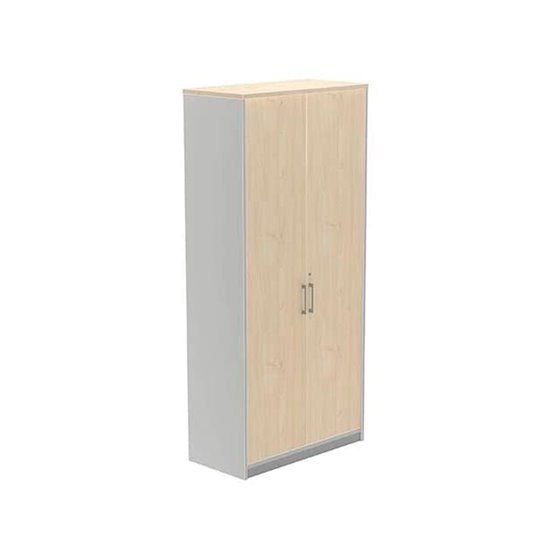 Armario Rocada Con Cuatro Estantes Y Dos Puertas Serie Store 195X90X45 Cm Acabado Ab01 Aluminio/Haya