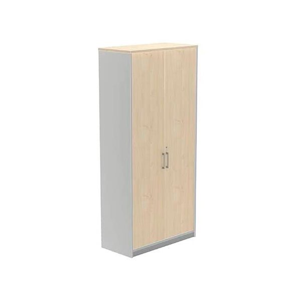 Armario Rocada Con Cuatro Estantes Y Dos Puertas Serie Store 195X90X45 Cm Acabado Ab01 Aluminio/Haya