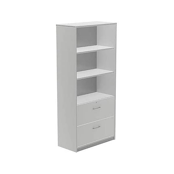 Armario Rocada Con Tres Estantes Y Dos Cajones Iferiores Serie Store 195X90X45 Cm Acabado Ab02