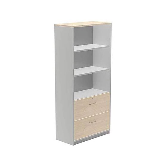 Armario Rocada Con Tres Estantes Y Dos Cajones Inferiores Serie Store 195X90X45 Cm Acabado Ab01