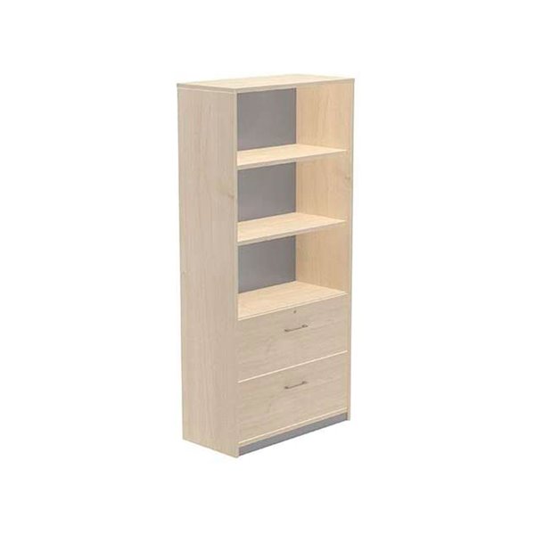 Armario Rocada Con Tres Estantes Y Dos Cajones Inferiores Serie Store 195X90X45 Cm Acabado Aa01