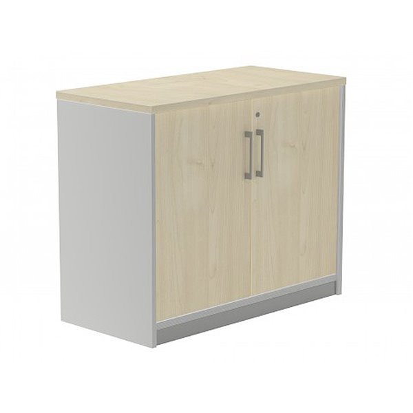 Armario Rocada Con Un Estante Y Dos Puertas Enteras Serie Store 78X90X45 Cm Acabado Ab01 Aluminio/Haya