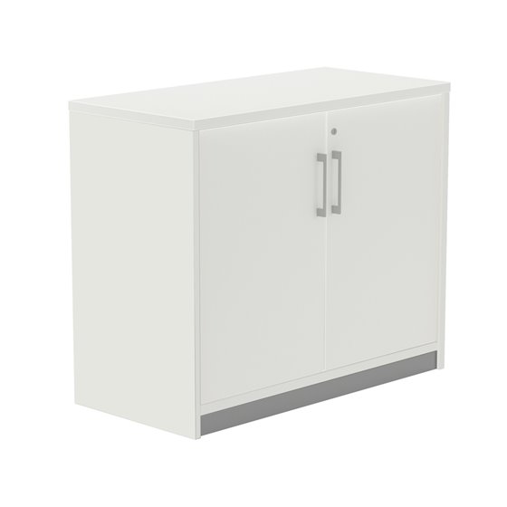 Armario Rocada Con Un Estante Y Dos Puertas Enteras Serie Store 78X90X45 Cm Acabado Aw04 Aluminio/Blanco