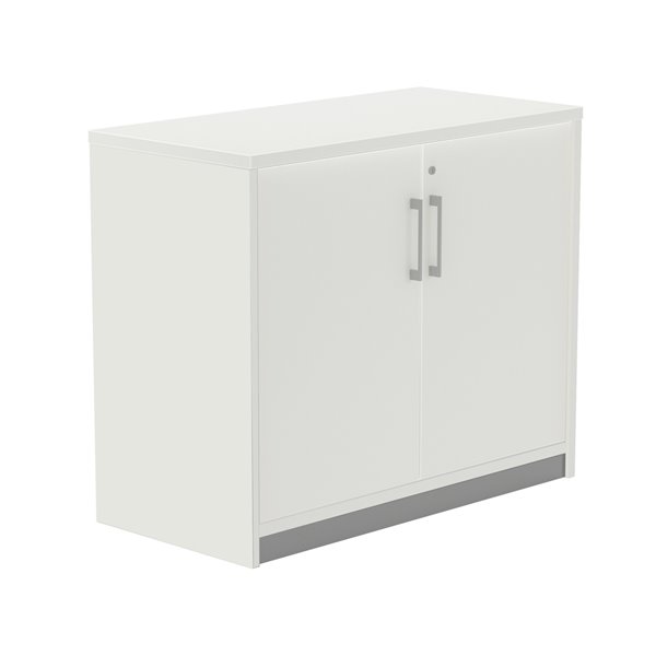 Armario Rocada Con Un Estante Y Dos Puertas Enteras Serie Store 78X90X45 Cm Acabado Aw04 Aluminio/Blanco