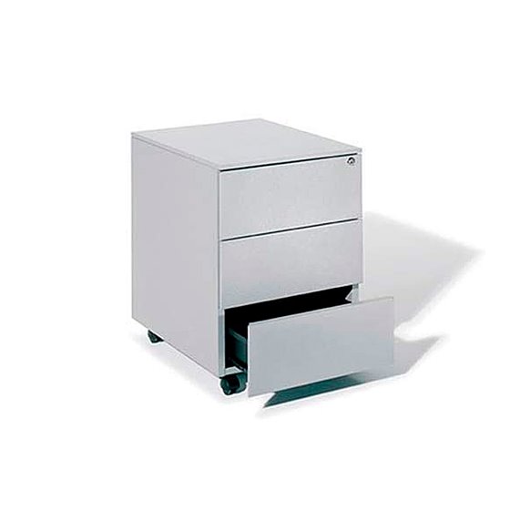 Cajonera Metalica Rocada Con Tres Cajones Serie Store 53X42X58 Cm Acabado Ac00 Gris/Gris