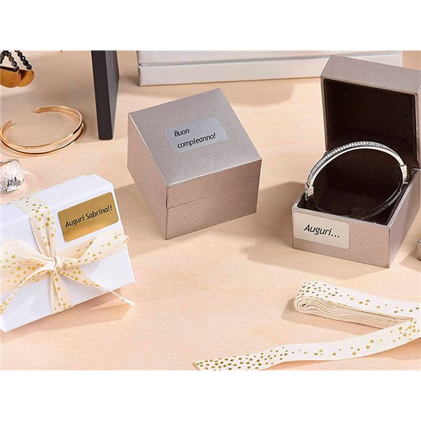 Etiqueta Adhesiva Tico Papel Satinado Oro / Plata Laser Medidas Surtidas Caja De 626 Unidades