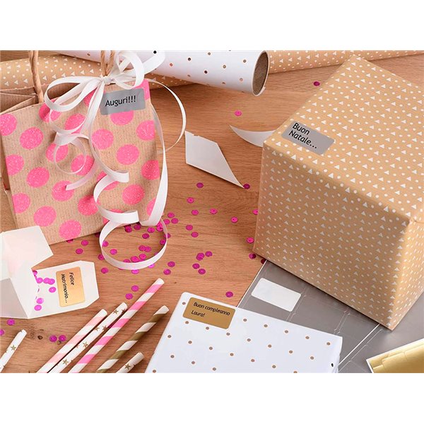 Etiqueta Adhesiva Tico Papel Satinado Oro / Plata Laser Medidas Surtidas Caja De 626 Unidades