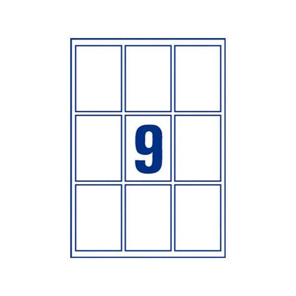 Etiqueta Adhesiva Avery Removible Para Impresora Laser Inyeccion Tinta Fotocopiadora Blanca 62X89 Mm