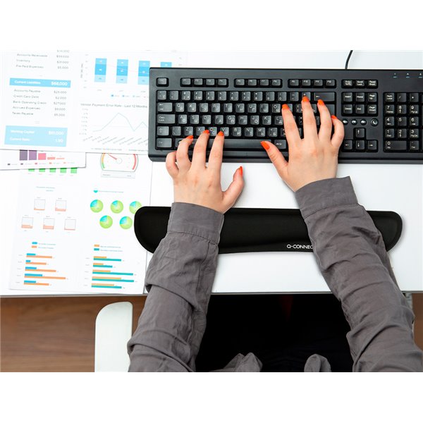 Reposamuñecas Q-Connect Memory Foam Para Teclado Color Negro 460X85X25 Mm