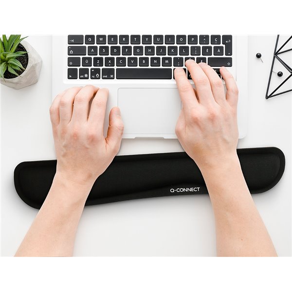 Reposamuñecas Q-Connect Memory Foam Para Teclado Color Negro 460X85X25 Mm