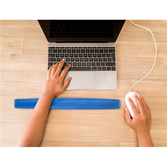 Reposamuñecas Q-Connect De Gel Para Teclado Color Azul 525X60X20 Mm