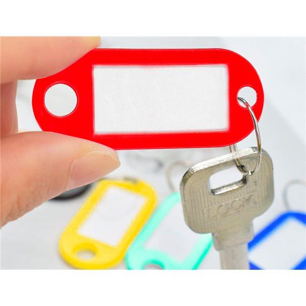 Llavero Portaetiquetas Liderpapel Ecouse Fabricado En Plastico Reciclado Caja De 100 Unidades