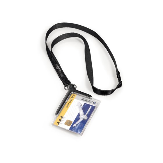 Identificador Con Cordon Plano Durable Acrilico Diagonal 54X85Mm