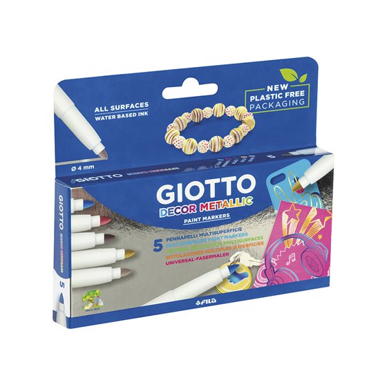 Rotulador Giotto Decor Metal Caja De 5 Rotuladores