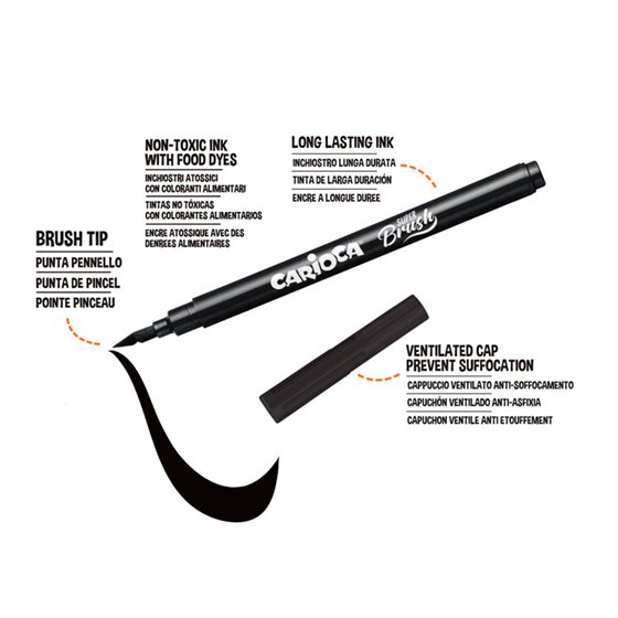 Rotulador Carioca Super Brush Caja De 10 Unidades Colores Surtidos