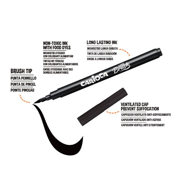 Rotulador Carioca Super Brush Caja De 10 Unidades Colores Surtidos
