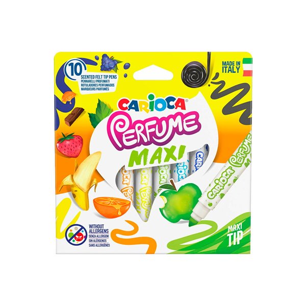 Rotulador Carioca Perfumado Punta Maxi Lavable Caja De 10 Unidades Colores Surtidos