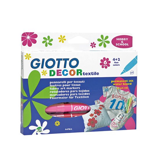 Rotulador Giotto Decor Textile Para Camisetas 6 Colores