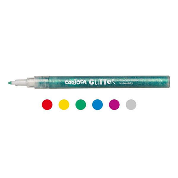 Rotulador Carioca Glitter Purpurina Punta 1 Mm Caja De 6 Unidades Colores Surtidos