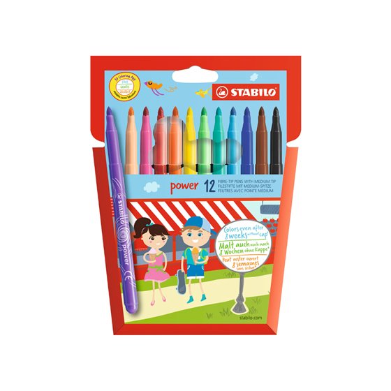 Rotulador Stabilo Power Caja De 12 Unidades Colores Surtidos