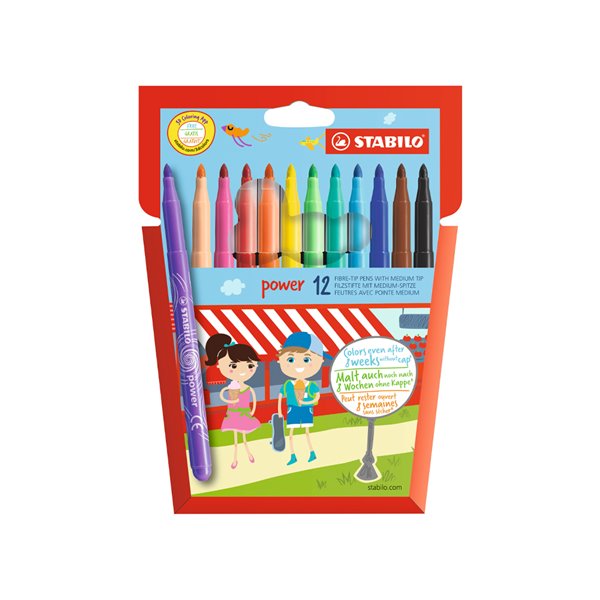 Rotulador Stabilo Power Caja De 12 Unidades Colores Surtidos