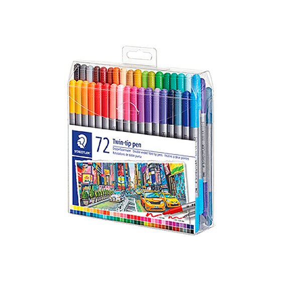 Rotulador Staedtler Doble Punta De Fibra 3200 Estuche De 72 Unidades Colores Surtidos