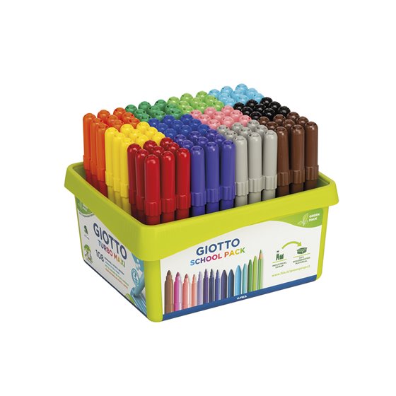 Rotulador Giotto Turbo Maxi School Pack De 108 Unidades 12 Colores X 9 Unidades