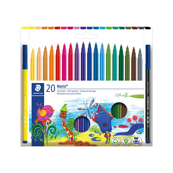 Rotulador Staedtler Noris Club Slim Estuche Carton 80% Reciclado De 20 Unidades Colores Surtidos