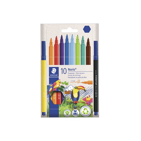 Rotulador Staedtler Noris Club Slim Estuche Carton 80% Reciclado De 10 Unidades Colores Surtidos