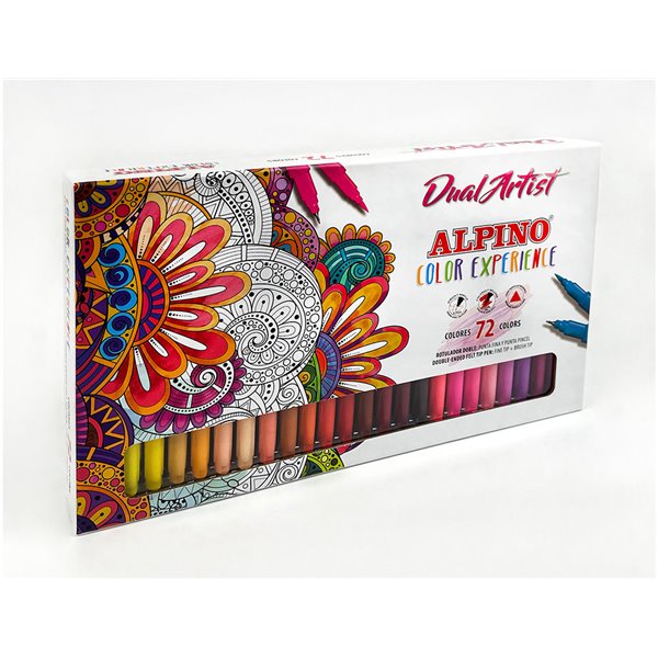 Rotulador Alpino Dual Artist Doble Punta Color Experience Estuche De 72 Unidades Colores Surtidos