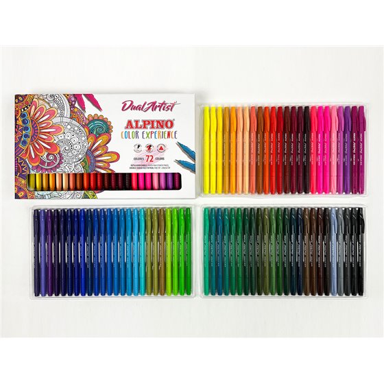 Rotulador Alpino Dual Artist Doble Punta Color Experience Estuche De 72 Unidades Colores Surtidos