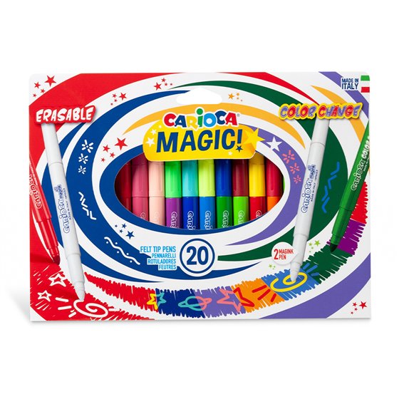 Rotulador Carioca Magic Borrable Caja De 20 Unidades Colores Surtidos