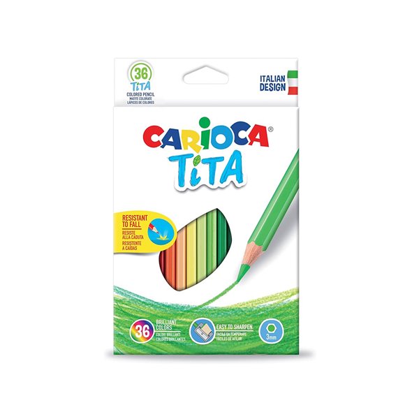 Lapices De Colores Carioca Tita Hexagonal 12 Unidades Colores Surtidos + 2 Gratis