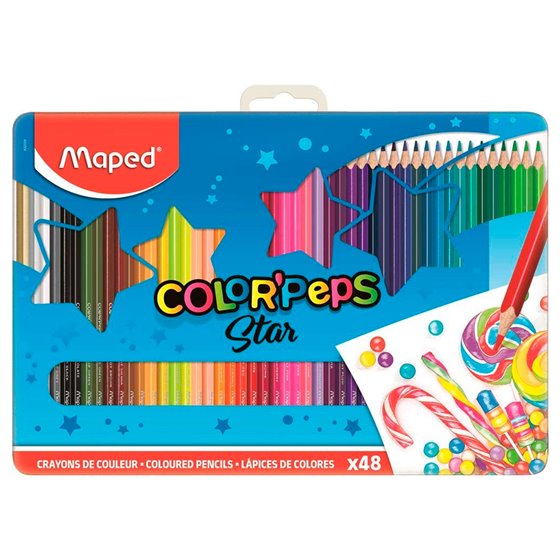 Lapices De Colores Maped Color Peps Caja Metalica De 48 Lapices Colores Surtidos