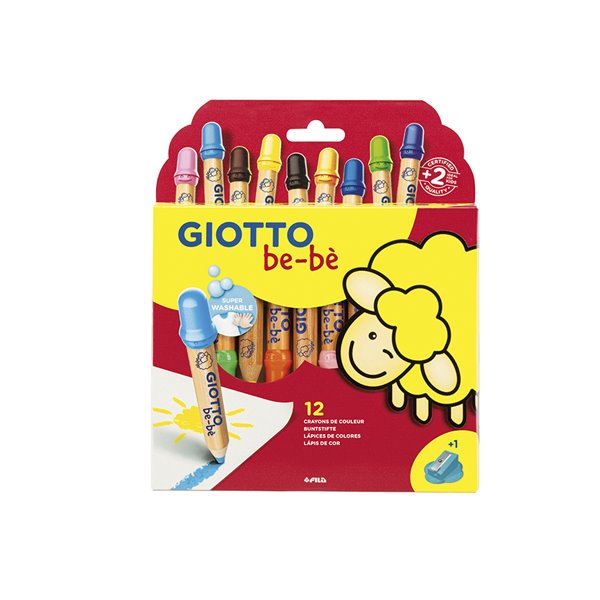 Lapices De Colores Giotto Super Bebe Caja De 12 Lapices Colores Surtidos + Sacapuntas