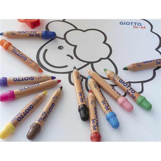 Lapices De Colores Giotto Super Bebe Caja De 12 Lapices Colores Surtidos + Sacapuntas