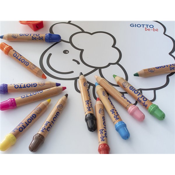 Lapices De Colores Giotto Super Bebe Caja De 12 Lapices Colores Surtidos + Sacapuntas