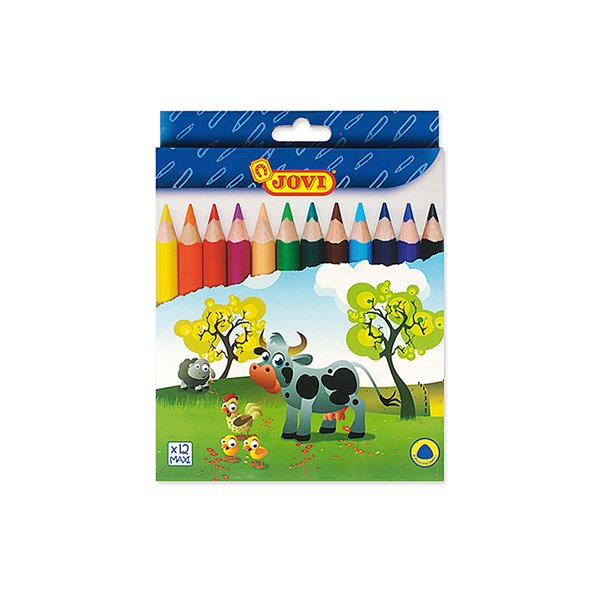 Lapices De Colores Jovi Maxi Triangulares Estuche De 12 Unidades Colores Surtidos