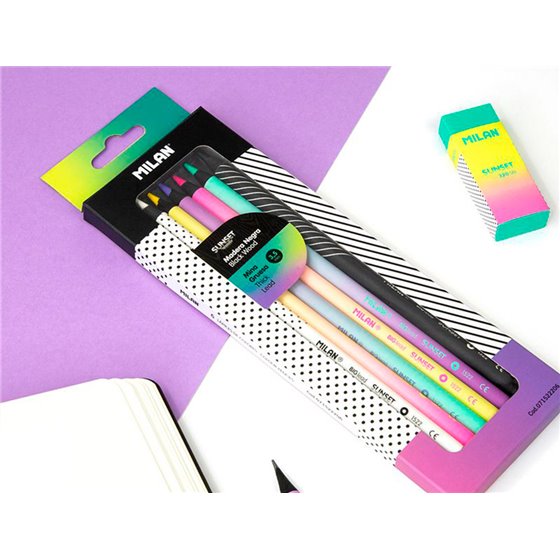 Lapices De Colores Milan Sunset Mina Gruesa 3,5 Mm Caja De 6 Unidades Colores Surtidos
