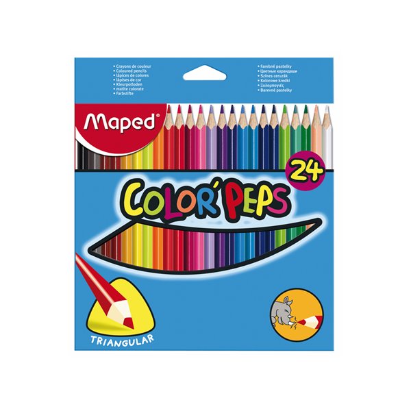 Lapices De Colores Maped Triangulares Caja De 24 Unidades Colores Surtidos