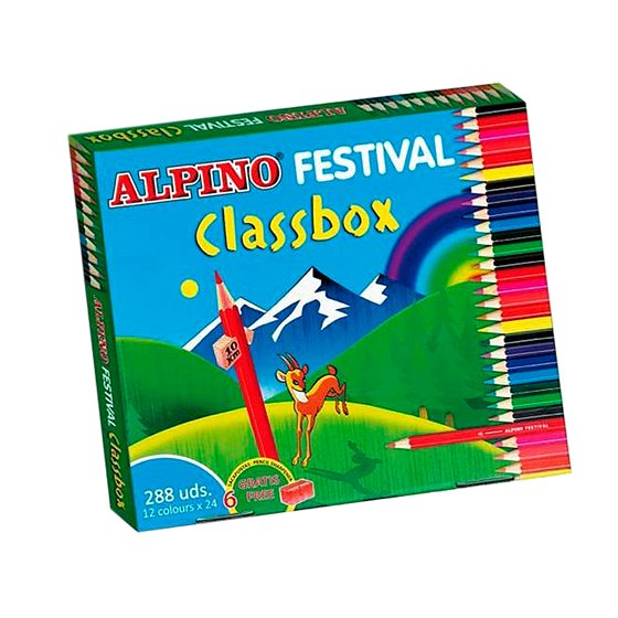 Lapices De Colores Alpino Festival Classbox Caja De 288 Unidades 12 Colores Surtidos