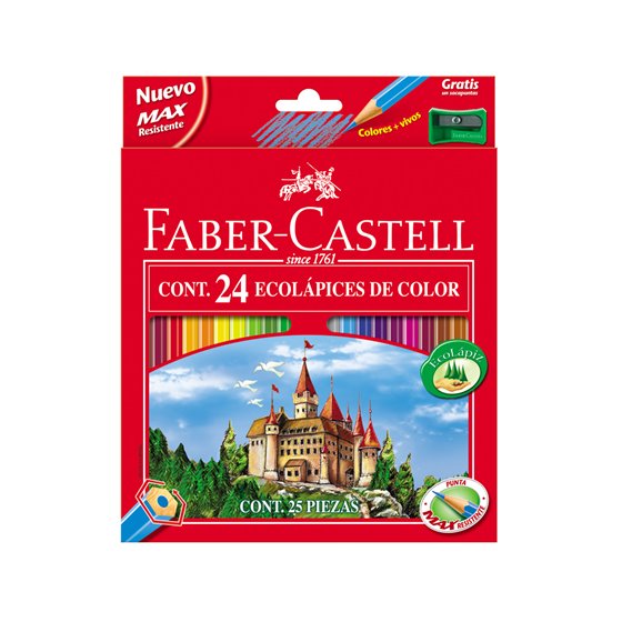 Lapices De Colores Faber-Castell C/ 24 Colores Hexagonal Madera Reforestada