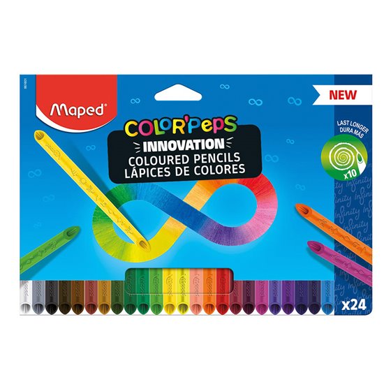Lapices De Colores Maped Color Peps Infinity Caja De 24 Colores Surtidos
