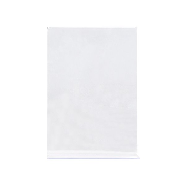 Expositor Sobremesa Q-Connect Con Forma De T Metacrilato Tamaño A5 A Dos Caras