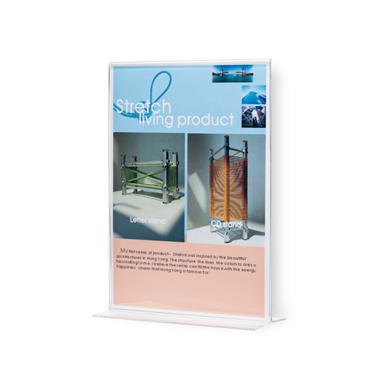 Expositor Sobremesa Q-Connect Con Forma De T Metacrilato Tamaño A4 A Dos Caras