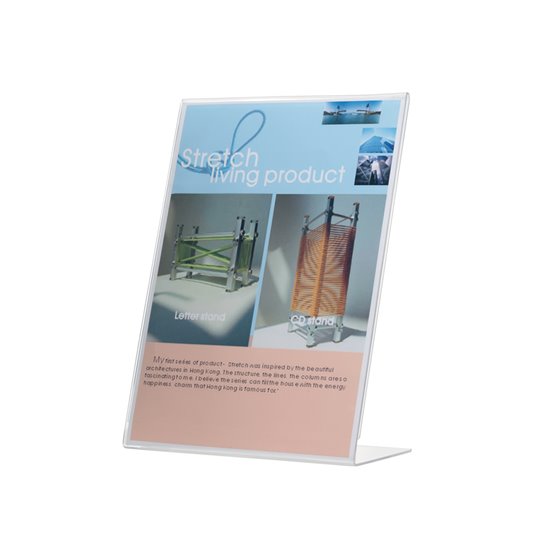 Expositor Sobremesa Q-Connect Con Forma De L Metacrilato Tamaño 213X300 Mm